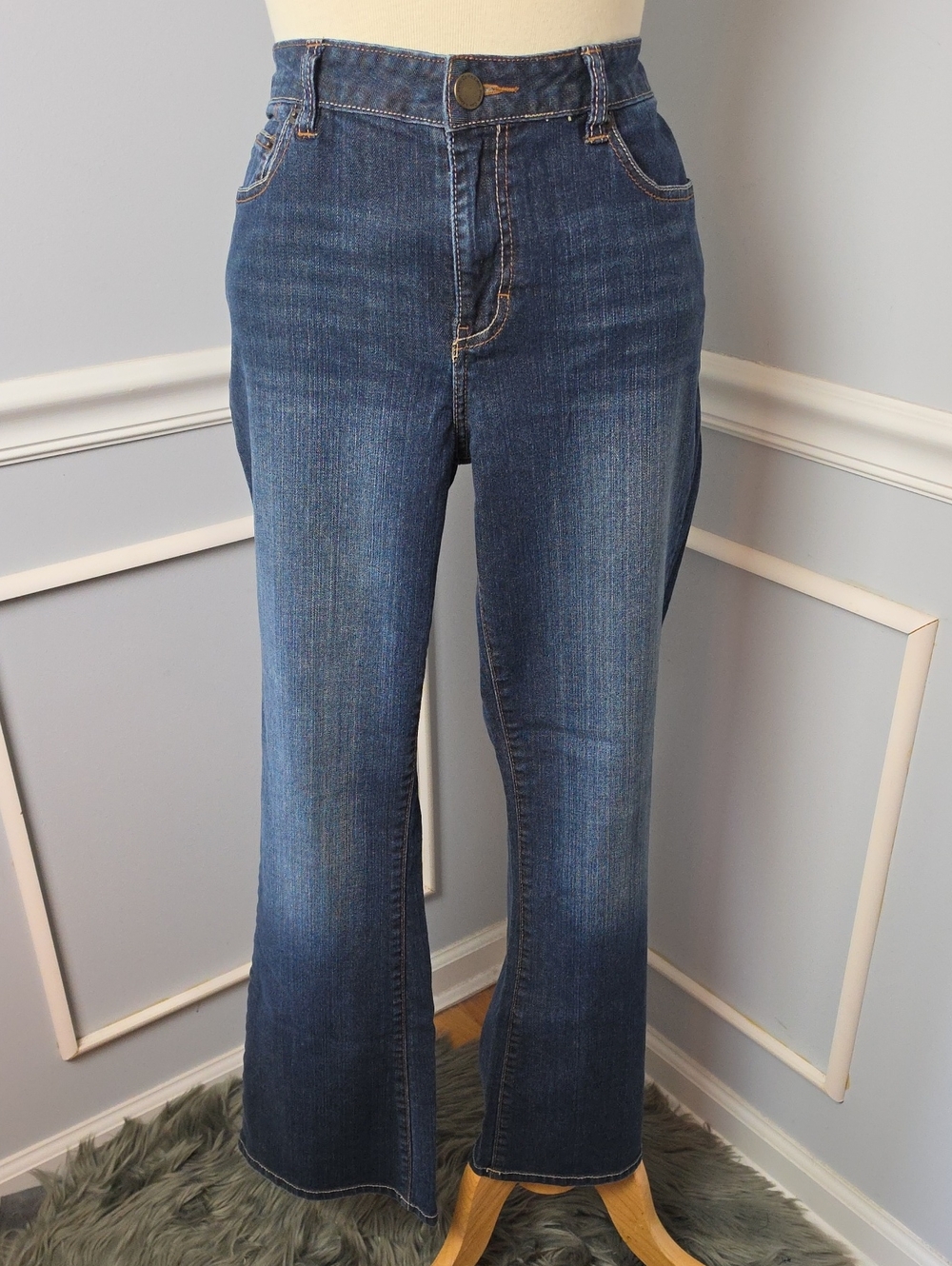 CALVIN KLEIN JEANS Bootcut Flare Dark Wash Y2K Stretch Casual Denim Jeans 12